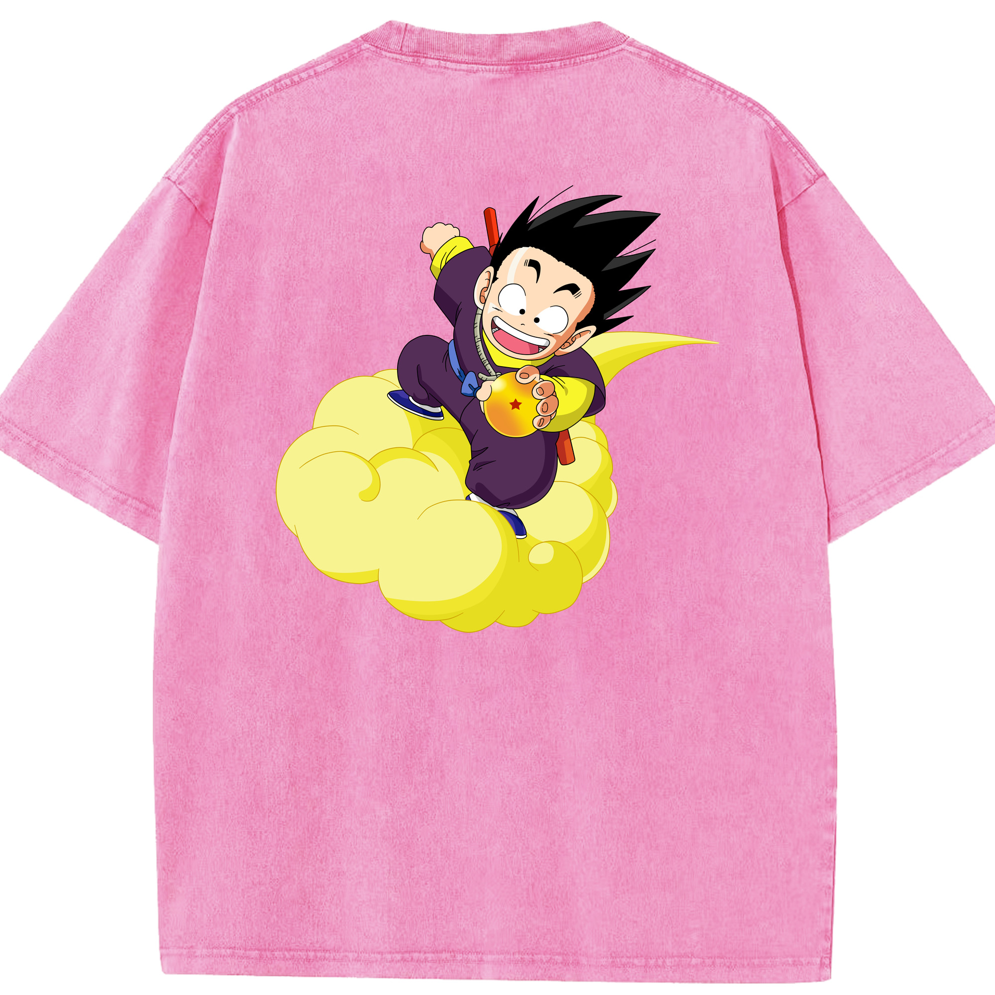 （画像用） ドラゴンボール 孫悟空（そん ごくう）Son Goku カカロット DRAGON BALL Kakarotto 綿100% ヴィンテージ風 半袖Tシャツ（背面プリント）
